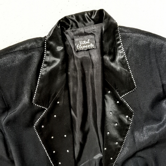 Vital Elements Black Rhinestone Luxury Blazer – Sz 14 - Picture 10 of 13